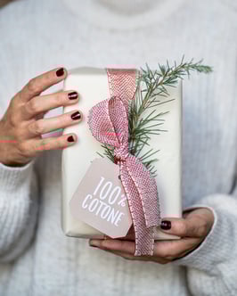 Zweifarbiges Baumwollband rot-weiß 25mm - 5 Meter