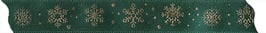 Satinband dunkelgrün mit goldenen Schneeflocken - 5 Meter
