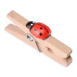 Mini Holzklammer mit Marienkäfer, 20 St.