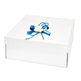 Große Geschenkbox mit Deckel weiß - 30x30x12 cm