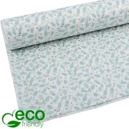 Umweltfreundliches Seidenpapier mit grünen Weihnachtsblättern - 5 Bogen