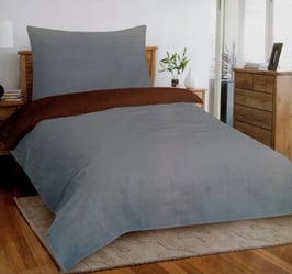 Baumwoll Bettwäsche der MARKE NOMAIA Double Farce Dessin Braun/Silbergrau