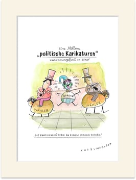 Originalzeichnung "Politische Karikaturen"