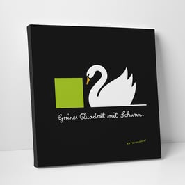 Leinwanddruck "Grünes Quadrat mit Schwan"