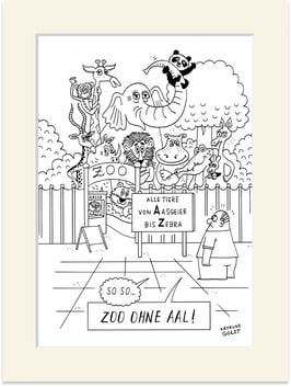 Originalzeichnung "Zoo ohne Aal"