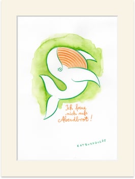 Originalzeichnung "Ich freue mich aufs Abendbrot"