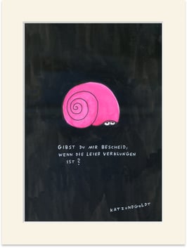 Originalzeichnung "Gibst du mir Bescheid, wenn die Leier verklungen ist?"