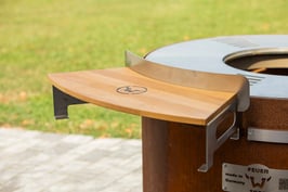 Anbautisch 800 Edelstahl mit Holzablage