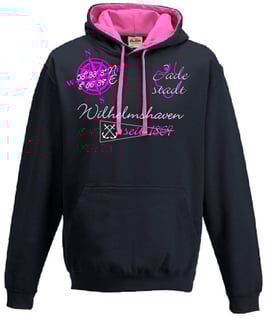 "Wilhelmshaven" Lady Hoodie Kontrast