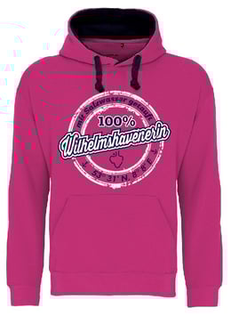 "100% Wilhelmshavenerin" Kontrast-Hoodie