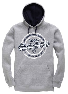 "100% Wilhelmshavener" Kontrast-Hoodie