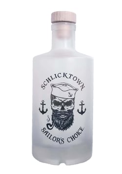 Glasflasche / Ginflasche (satiniert) "Schlicktown"