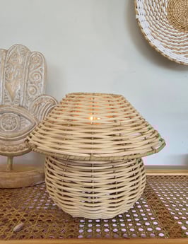 Waxinelampje Rattan