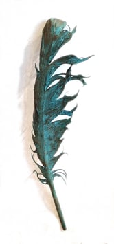 Copper Feather - Patina Green