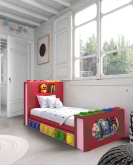 CAMA DOT COLOR S CON REVISTERO