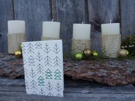 Christmas Card "Christmas Trees in the Snow"