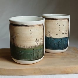 Tasse en porcelaine, paysage