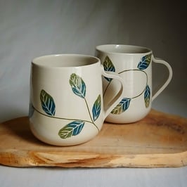 Mugs guirlande de feuilles, pièces uniques