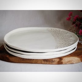 Plateau en porcelaine dentelle