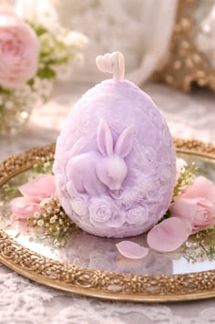 Eierkerze fliederfarben