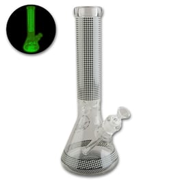 Bong Glas GHODT Glow in the Dark 35 cm Schliff 18,8 mm