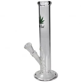 Bong Glas BLACK LEAF Zylinder 30 cm Ø 40 mm Schliff 14,5 mm