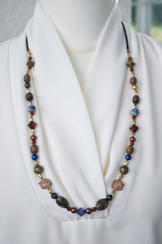 „Traumperlen“ in blau/braun/gold