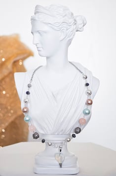 Kette mit Herzanhänger  „Elfenherz“ in mehrfarbig