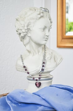 Kette mit Herzanhänger „Feenherz“ in lila