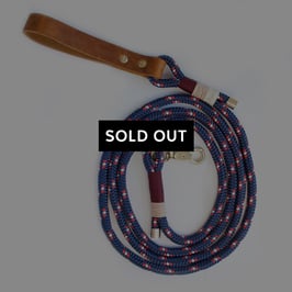 Blaue Führleine aus Tau und Leder 'BOBBERLA'