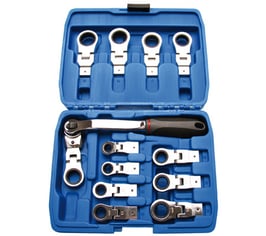 Ratschenringschlüsselsatz, mit austauschbarem, flexiblen Köpfen (Art. 2258)