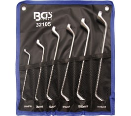 Doppelringschlüssel-Set, 75° gekröpft, 1/4" - 3/4", Zollgrößen, 6-tlg. (Art. 32105)