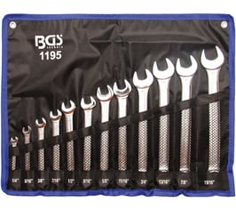 Maulringschlüssel-Satz in Zollgrössen, 1/4" - 15/16", 12-tlg. (Art. 1195)