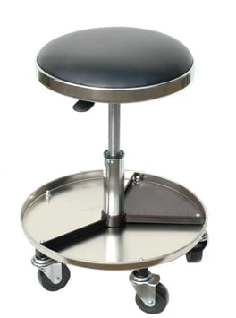 Werkstatt Hocker, Chrom / Leder