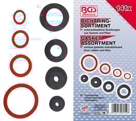 Dichtring-Sortiment: Gummi, Fiber, Klingerith, 141-tlg (Art.8059)