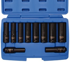 Kraft-Steckschlüssel-Einsätze, 12,5 (1/2), tief, 10-24 mm, 10-tlg (Art.5206)