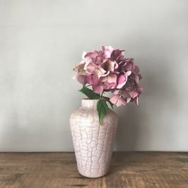 VASE EN OPALINE ROSE EFFET CRAQUELE