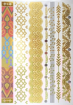 Tatouage temporaire métallique (COYH056) 21cm X 15cm