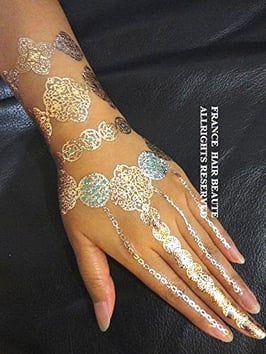 Tatouage temporaire métallique (TAG070) 21cm X 15cm