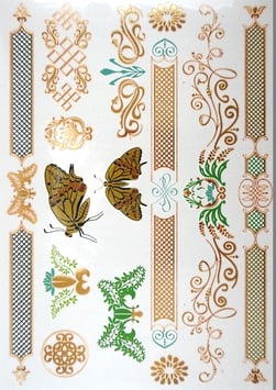 Tatouage temporaire métallique (COYH097) 21cm X 15cm