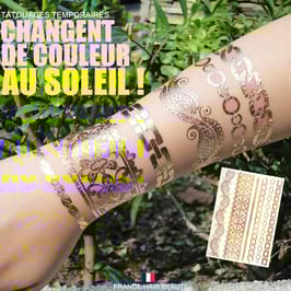 Tatouage temporaire pastel (SD8027SD8030) 21cm X 15cm