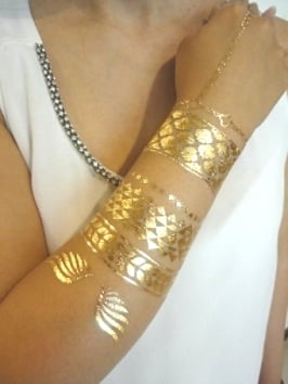 Tatouage temporaire métallique (TAG010) 21cm X 15cm