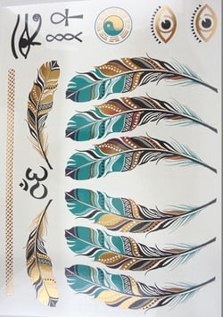 Tatouage temporaire métallique (COYH083) 21cm X 15cm
