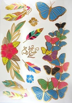 Tatouage temporaire métallique (COYH057) 21cm X 15cm