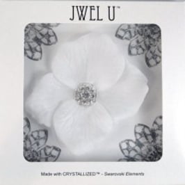 FLEUR BLANCHE 9 STRASS BLANCS