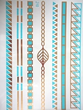 Tatouage temporaire métallique (J10) 21cm X 15cm