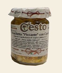 Bruschetta piccante con cipolla rossa - Scharfer Bruschetta-Aufstrich mit roten Zwiebeln aus Tropea