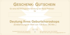 Beratung zum Geburtshoroskop (Erstberatung) im Wert von 139,- EUR (90 Min.)