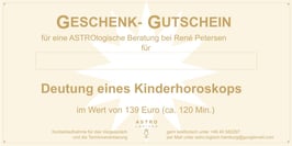 Beratung zum Kinderhoroskop im Wert von 139,- EUR (120 Min.)