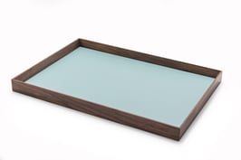 Tablett - Nussbaum & Möbellinoleum aquavert